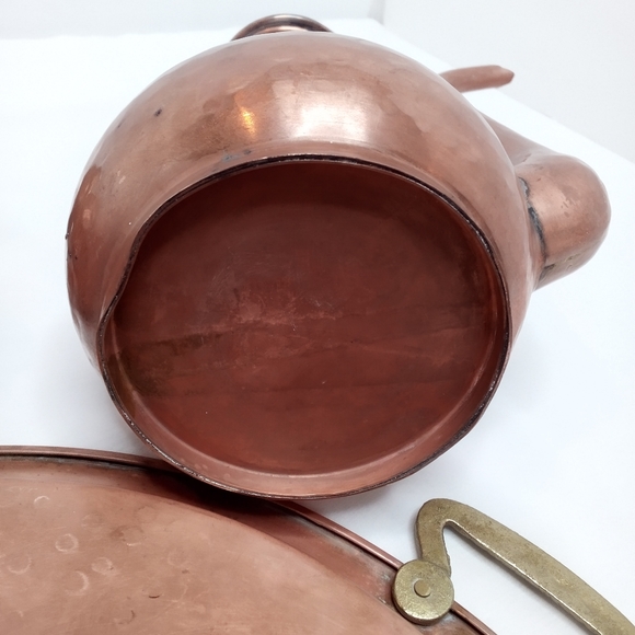 Vintage Hammered Copper 4 Piece Tea Set Complete - Picture 7 of 9